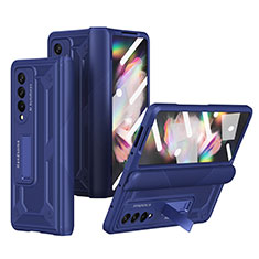 Handyhülle Hülle Hartschalen Kunststoff Schutzhülle Tasche Matt R03 für Samsung Galaxy Z Fold3 5G Blau