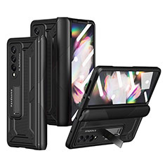 Handyhülle Hülle Hartschalen Kunststoff Schutzhülle Tasche Matt R03 für Samsung Galaxy Z Fold3 5G Schwarz