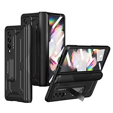 Handyhülle Hülle Hartschalen Kunststoff Schutzhülle Tasche Matt R03 für Samsung Galaxy Z Fold4 5G Schwarz