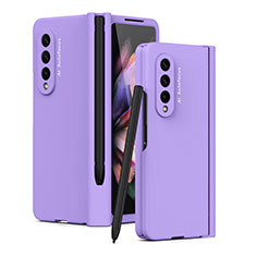 Handyhülle Hülle Hartschalen Kunststoff Schutzhülle Tasche Matt T01 für Samsung Galaxy Z Fold3 5G Violett