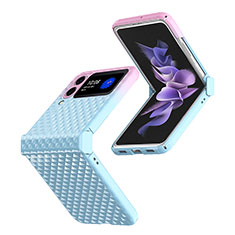 Handyhülle Hülle Hartschalen Kunststoff Schutzhülle Tasche Matt T03 für Samsung Galaxy Z Flip4 5G Blau