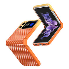 Handyhülle Hülle Hartschalen Kunststoff Schutzhülle Tasche Matt T03 für Samsung Galaxy Z Flip4 5G Orange