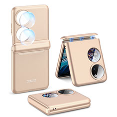 Handyhülle Hülle Hartschalen Kunststoff Schutzhülle Tasche Matt Vorder und Rückseite 360 Grad Ganzkörper AC3 für Huawei Pocket S Gold