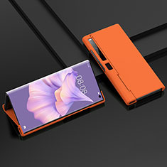 Handyhülle Hülle Hartschalen Kunststoff Schutzhülle Tasche Matt Vorder und Rückseite 360 Grad Ganzkörper BH1 für Huawei Mate Xs 2 Orange
