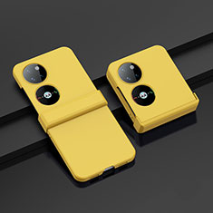 Handyhülle Hülle Hartschalen Kunststoff Schutzhülle Tasche Matt Vorder und Rückseite 360 Grad Ganzkörper BH1 für Huawei Pocket S Gelb