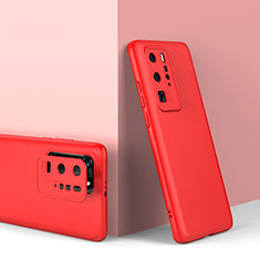 Handyhülle Hülle Hartschalen Kunststoff Schutzhülle Tasche Matt Vorder und Rückseite 360 Grad Ganzkörper für Huawei P40 Pro Rot