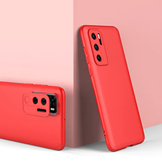 Handyhülle Hülle Hartschalen Kunststoff Schutzhülle Tasche Matt Vorder und Rückseite 360 Grad Ganzkörper für Huawei P40 Rot