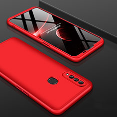 Handyhülle Hülle Hartschalen Kunststoff Schutzhülle Tasche Matt Vorder und Rückseite 360 Grad Ganzkörper für Oppo A8 Rot