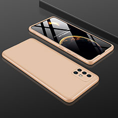 Handyhülle Hülle Hartschalen Kunststoff Schutzhülle Tasche Matt Vorder und Rückseite 360 Grad Ganzkörper für Samsung Galaxy A51 5G Gold