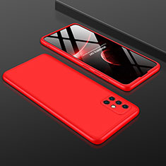 Handyhülle Hülle Hartschalen Kunststoff Schutzhülle Tasche Matt Vorder und Rückseite 360 Grad Ganzkörper für Samsung Galaxy A51 5G Rot