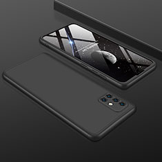 Handyhülle Hülle Hartschalen Kunststoff Schutzhülle Tasche Matt Vorder und Rückseite 360 Grad Ganzkörper für Samsung Galaxy A51 5G Schwarz