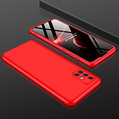 Handyhülle Hülle Hartschalen Kunststoff Schutzhülle Tasche Matt Vorder und Rückseite 360 Grad Ganzkörper für Samsung Galaxy A71 5G Rot