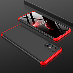 Handyhülle Hülle Hartschalen Kunststoff Schutzhülle Tasche Matt Vorder und Rückseite 360 Grad Ganzkörper für Samsung Galaxy A71 5G Rot und Schwarz