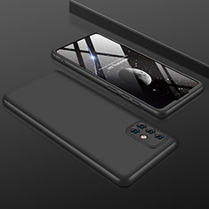 Handyhülle Hülle Hartschalen Kunststoff Schutzhülle Tasche Matt Vorder und Rückseite 360 Grad Ganzkörper für Samsung Galaxy A71 5G Schwarz