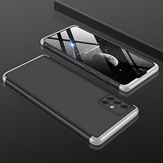 Handyhülle Hülle Hartschalen Kunststoff Schutzhülle Tasche Matt Vorder und Rückseite 360 Grad Ganzkörper für Samsung Galaxy A71 5G Silber und Schwarz