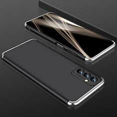 Handyhülle Hülle Hartschalen Kunststoff Schutzhülle Tasche Matt Vorder und Rückseite 360 Grad Ganzkörper für Samsung Galaxy A82 5G Silber