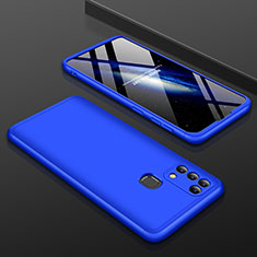 Handyhülle Hülle Hartschalen Kunststoff Schutzhülle Tasche Matt Vorder und Rückseite 360 Grad Ganzkörper für Samsung Galaxy M21s Blau
