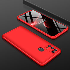 Handyhülle Hülle Hartschalen Kunststoff Schutzhülle Tasche Matt Vorder und Rückseite 360 Grad Ganzkörper für Samsung Galaxy M21s Rot