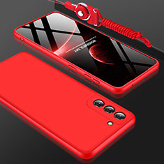 Handyhülle Hülle Hartschalen Kunststoff Schutzhülle Tasche Matt Vorder und Rückseite 360 Grad Ganzkörper für Samsung Galaxy S21 5G Rot