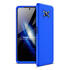 Handyhülle Hülle Hartschalen Kunststoff Schutzhülle Tasche Matt Vorder und Rückseite 360 Grad Ganzkörper für Xiaomi Poco X3 Blau