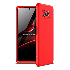 Handyhülle Hülle Hartschalen Kunststoff Schutzhülle Tasche Matt Vorder und Rückseite 360 Grad Ganzkörper für Xiaomi Poco X3 Pro Rot