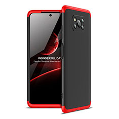 Handyhülle Hülle Hartschalen Kunststoff Schutzhülle Tasche Matt Vorder und Rückseite 360 Grad Ganzkörper für Xiaomi Poco X3 Pro Rot und Schwarz