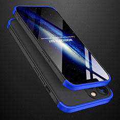 Handyhülle Hülle Hartschalen Kunststoff Schutzhülle Tasche Matt Vorder und Rückseite 360 Grad Ganzkörper M01 für Apple iPhone 13 Blau und Schwarz