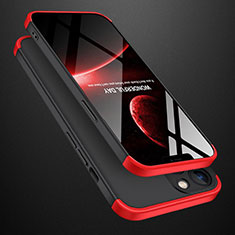 Handyhülle Hülle Hartschalen Kunststoff Schutzhülle Tasche Matt Vorder und Rückseite 360 Grad Ganzkörper M01 für Apple iPhone 13 Pro Rot und Schwarz
