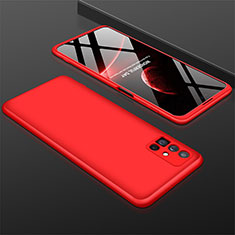 Handyhülle Hülle Hartschalen Kunststoff Schutzhülle Tasche Matt Vorder und Rückseite 360 Grad Ganzkörper M01 für Samsung Galaxy M51 Rot
