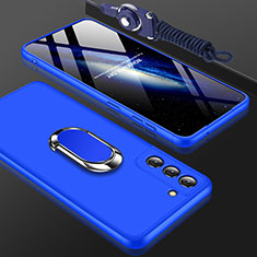 Handyhülle Hülle Hartschalen Kunststoff Schutzhülle Tasche Matt Vorder und Rückseite 360 Grad Ganzkörper M01 für Samsung Galaxy S21 5G Blau