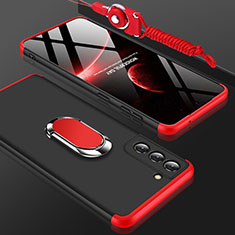 Handyhülle Hülle Hartschalen Kunststoff Schutzhülle Tasche Matt Vorder und Rückseite 360 Grad Ganzkörper M01 für Samsung Galaxy S21 5G Rot und Schwarz