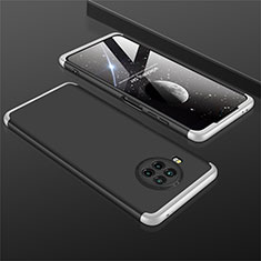 Handyhülle Hülle Hartschalen Kunststoff Schutzhülle Tasche Matt Vorder und Rückseite 360 Grad Ganzkörper M01 für Xiaomi Mi 10i 5G Silber und Schwarz