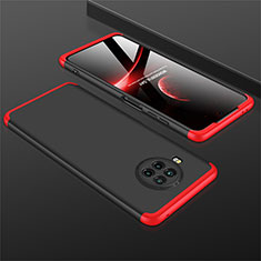 Handyhülle Hülle Hartschalen Kunststoff Schutzhülle Tasche Matt Vorder und Rückseite 360 Grad Ganzkörper M01 für Xiaomi Mi 10T Lite 5G Rot und Schwarz