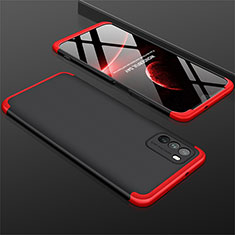 Handyhülle Hülle Hartschalen Kunststoff Schutzhülle Tasche Matt Vorder und Rückseite 360 Grad Ganzkörper M01 für Xiaomi Poco M3 Rot und Schwarz