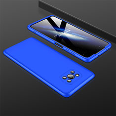 Handyhülle Hülle Hartschalen Kunststoff Schutzhülle Tasche Matt Vorder und Rückseite 360 Grad Ganzkörper M01 für Xiaomi Poco X3 Blau