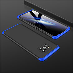 Handyhülle Hülle Hartschalen Kunststoff Schutzhülle Tasche Matt Vorder und Rückseite 360 Grad Ganzkörper M01 für Xiaomi Poco X3 Blau und Schwarz