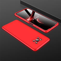Handyhülle Hülle Hartschalen Kunststoff Schutzhülle Tasche Matt Vorder und Rückseite 360 Grad Ganzkörper M01 für Xiaomi Poco X3 Pro Rot