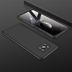 Handyhülle Hülle Hartschalen Kunststoff Schutzhülle Tasche Matt Vorder und Rückseite 360 Grad Ganzkörper M01 für Xiaomi Poco X3 Schwarz