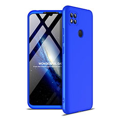 Handyhülle Hülle Hartschalen Kunststoff Schutzhülle Tasche Matt Vorder und Rückseite 360 Grad Ganzkörper M01 für Xiaomi Redmi 9 India Blau
