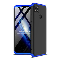 Handyhülle Hülle Hartschalen Kunststoff Schutzhülle Tasche Matt Vorder und Rückseite 360 Grad Ganzkörper M01 für Xiaomi Redmi 9C NFC Blau und Schwarz