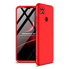 Handyhülle Hülle Hartschalen Kunststoff Schutzhülle Tasche Matt Vorder und Rückseite 360 Grad Ganzkörper M01 für Xiaomi Redmi 9C NFC Rot