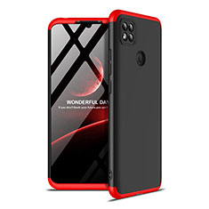 Handyhülle Hülle Hartschalen Kunststoff Schutzhülle Tasche Matt Vorder und Rückseite 360 Grad Ganzkörper M01 für Xiaomi Redmi 9C NFC Rot und Schwarz