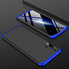 Handyhülle Hülle Hartschalen Kunststoff Schutzhülle Tasche Matt Vorder und Rückseite 360 Grad Ganzkörper P01 für Huawei Nova 5 Blau und Schwarz