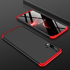 Handyhülle Hülle Hartschalen Kunststoff Schutzhülle Tasche Matt Vorder und Rückseite 360 Grad Ganzkörper P01 für Huawei Nova 5 Rot und Schwarz