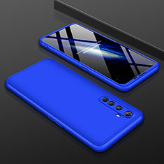 Handyhülle Hülle Hartschalen Kunststoff Schutzhülle Tasche Matt Vorder und Rückseite 360 Grad Ganzkörper P01 für Realme X50 Pro 5G Blau