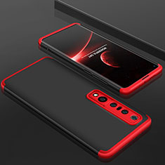 Handyhülle Hülle Hartschalen Kunststoff Schutzhülle Tasche Matt Vorder und Rückseite 360 Grad Ganzkörper P01 für Xiaomi Mi 10 Pro Rot und Schwarz