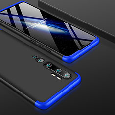 Handyhülle Hülle Hartschalen Kunststoff Schutzhülle Tasche Matt Vorder und Rückseite 360 Grad Ganzkörper P01 für Xiaomi Mi Note 10 Blau und Schwarz