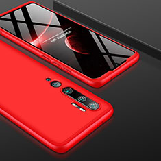 Handyhülle Hülle Hartschalen Kunststoff Schutzhülle Tasche Matt Vorder und Rückseite 360 Grad Ganzkörper P01 für Xiaomi Mi Note 10 Pro Rot