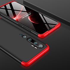 Handyhülle Hülle Hartschalen Kunststoff Schutzhülle Tasche Matt Vorder und Rückseite 360 Grad Ganzkörper P01 für Xiaomi Mi Note 10 Pro Rot und Schwarz