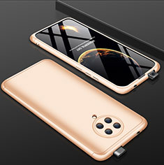 Handyhülle Hülle Hartschalen Kunststoff Schutzhülle Tasche Matt Vorder und Rückseite 360 Grad Ganzkörper P01 für Xiaomi Poco F2 Pro Gold